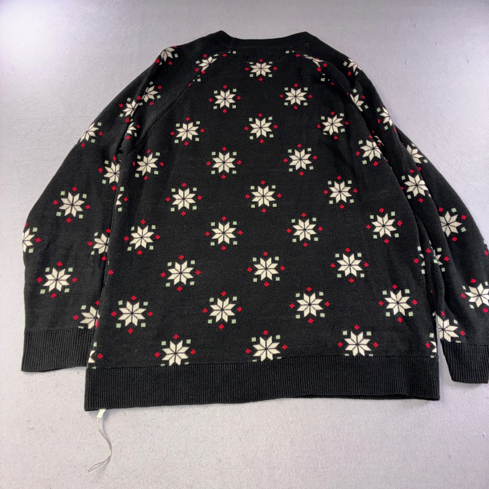 Disney Villains Sweater Large Black Naughty List Maleficent Ursula Knit - Picture 2 of 7